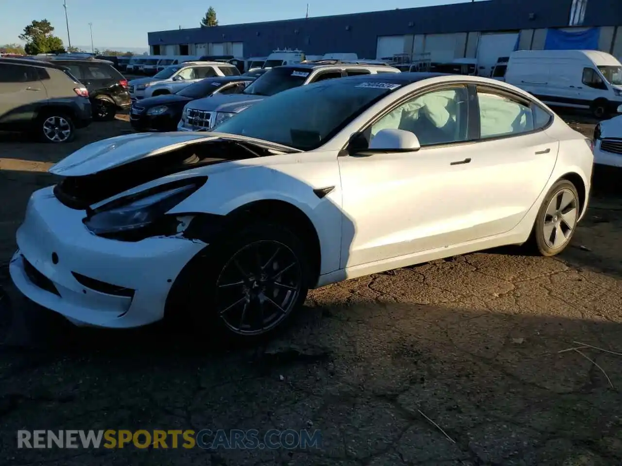 1 Photograph of a damaged car 5YJ3E1EB1NF152229 TESLA MODEL 3 2022