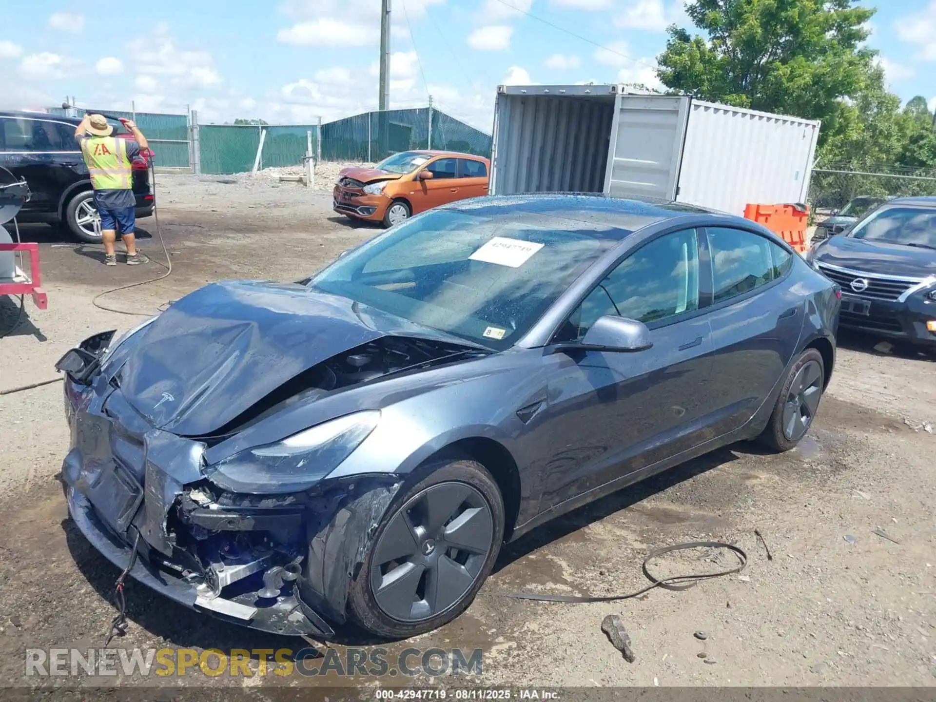 2 Photograph of a damaged car 5YJ3E1EB1NF179284 TESLA MODEL 3 2022