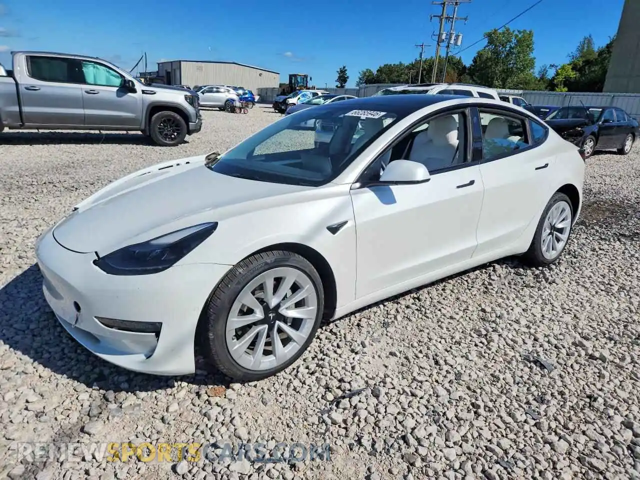 1 Photograph of a damaged car 5YJ3E1EB1NF180922 TESLA MODEL 3 2022
