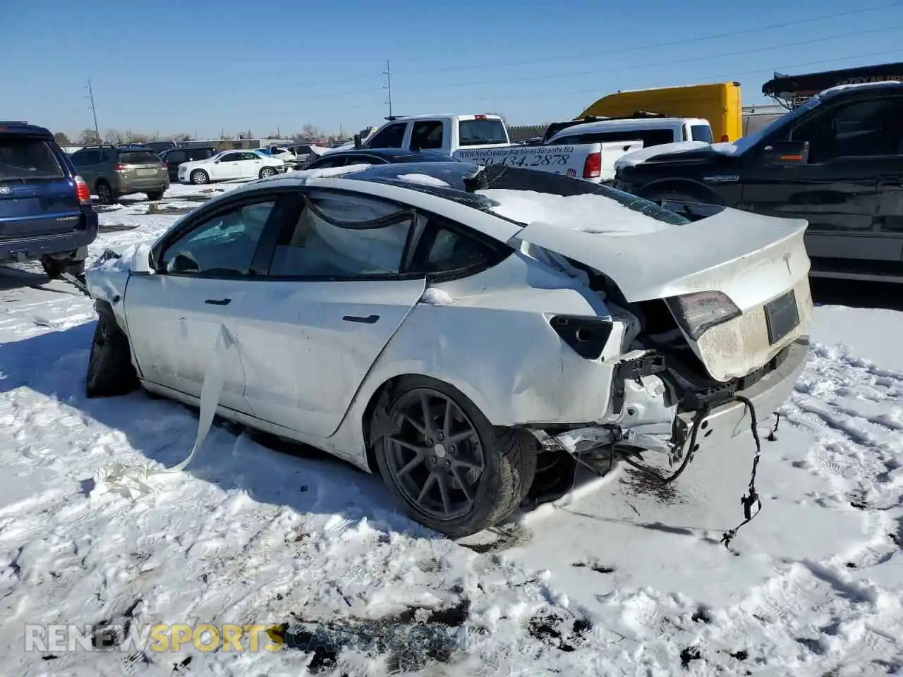 2 fotografías del automóvil dañado 5YJ3E1EB1NF190964 TESLA MODEL 3 2022