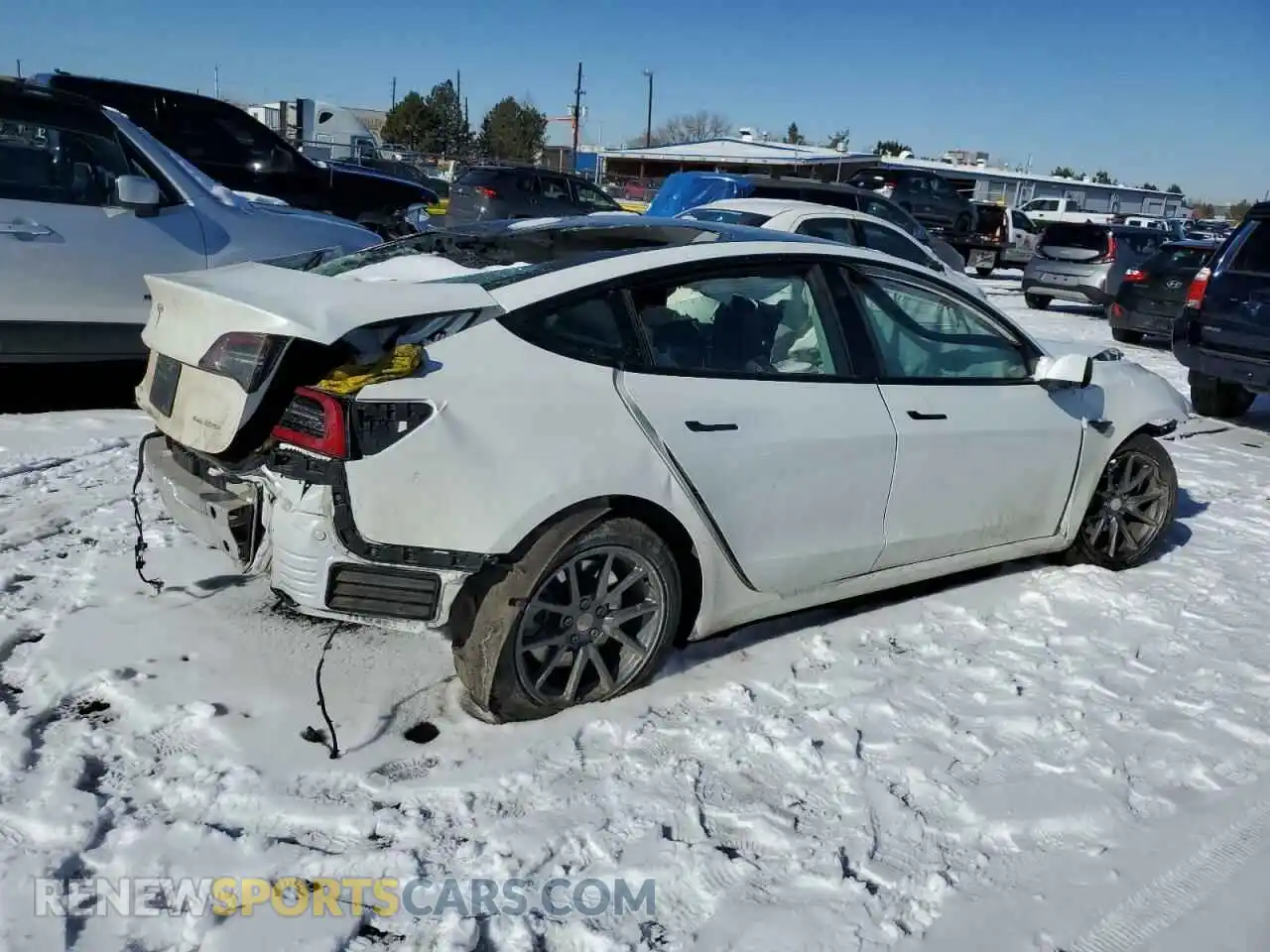 3 fotografías del automóvil dañado 5YJ3E1EB1NF190964 TESLA MODEL 3 2022