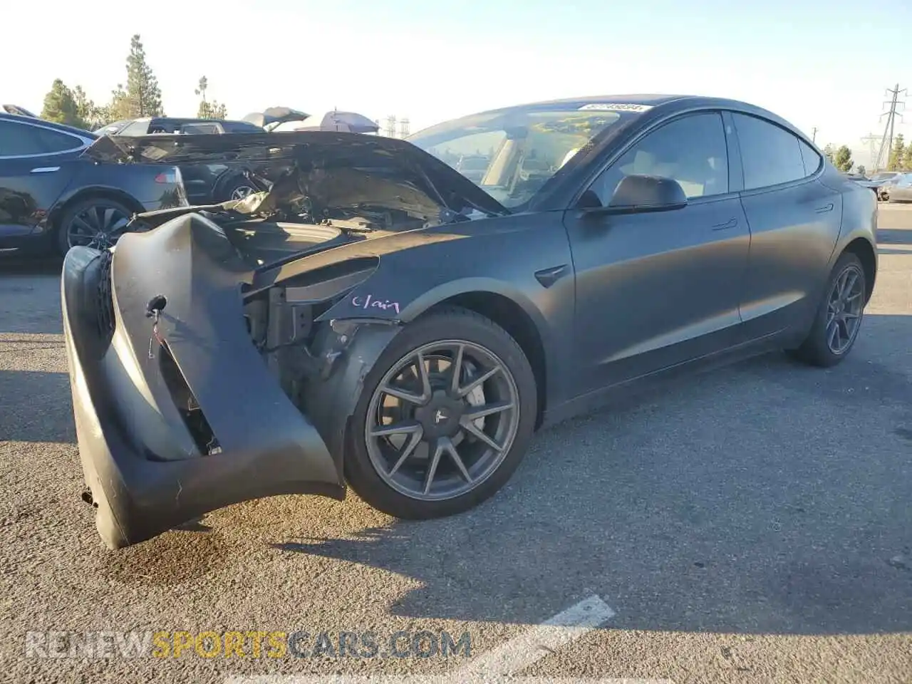 1 Photograph of a damaged car 5YJ3E1EB1NF197400 TESLA MODEL 3 2022