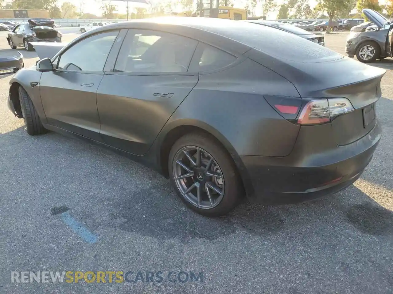 2 Photograph of a damaged car 5YJ3E1EB1NF197400 TESLA MODEL 3 2022