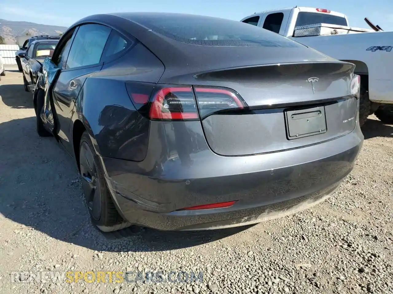 3 fotografías del automóvil dañado 5YJ3E1EB1NF206614 TESLA MODEL 3 2022