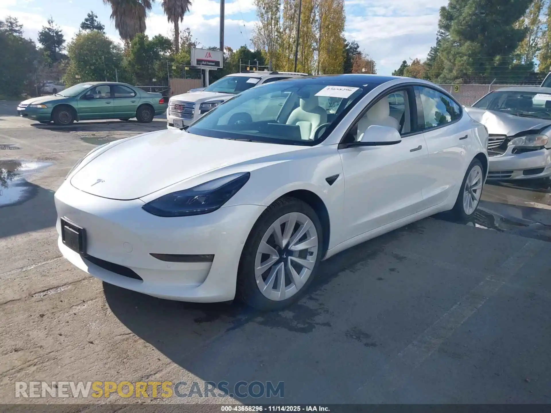 2 Photograph of a damaged car 5YJ3E1EB1NF228113 TESLA MODEL 3 2022