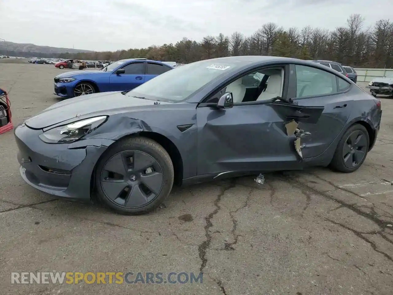 1 Photograph of a damaged car 5YJ3E1EB1NF268708 TESLA MODEL 3 2022