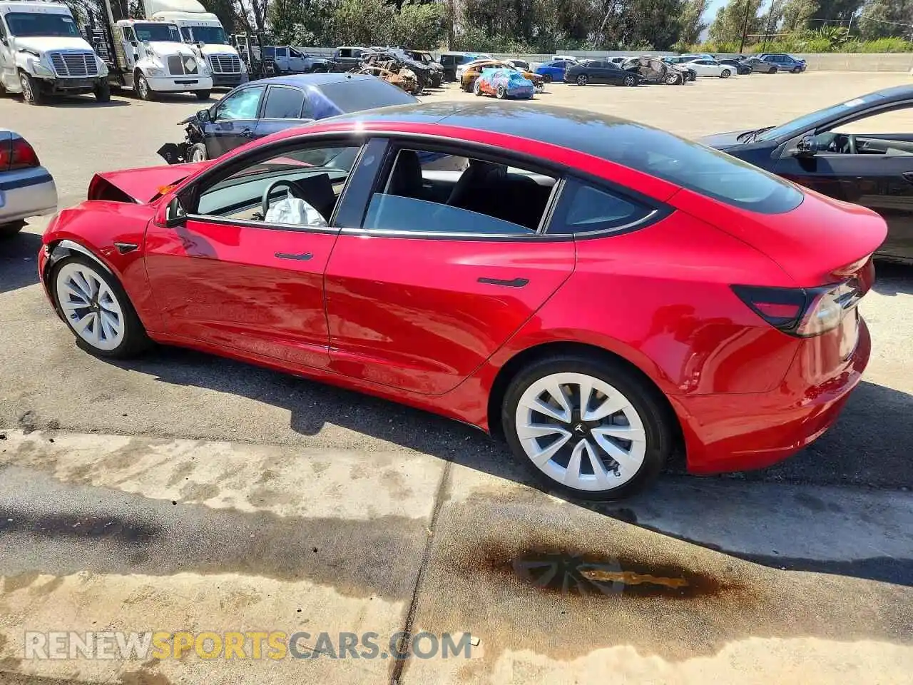 2 Photograph of a damaged car 5YJ3E1EB1NF270698 TESLA MODEL 3 2022