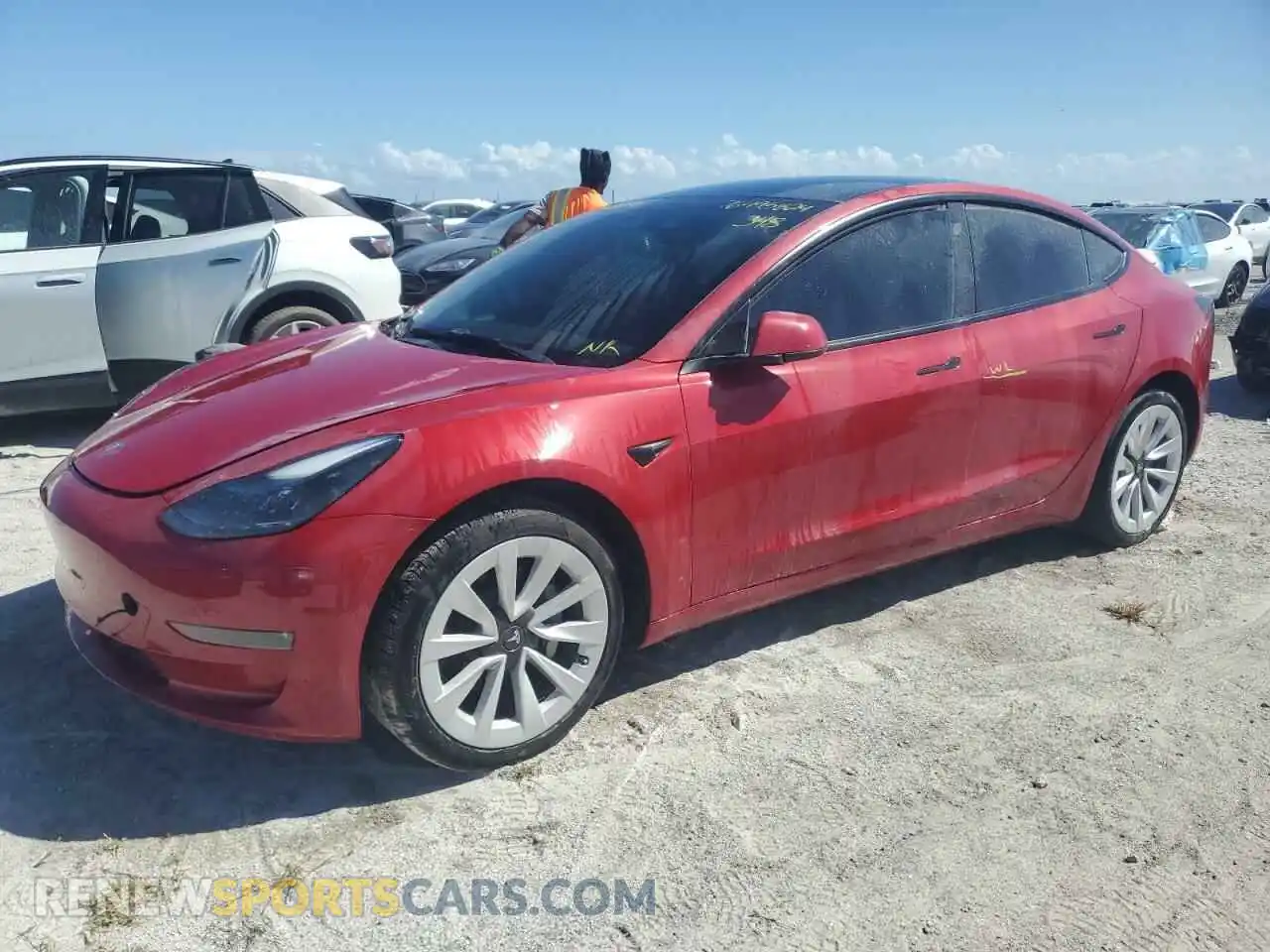 1 Photograph of a damaged car 5YJ3E1EB1NF328695 TESLA MODEL 3 2022