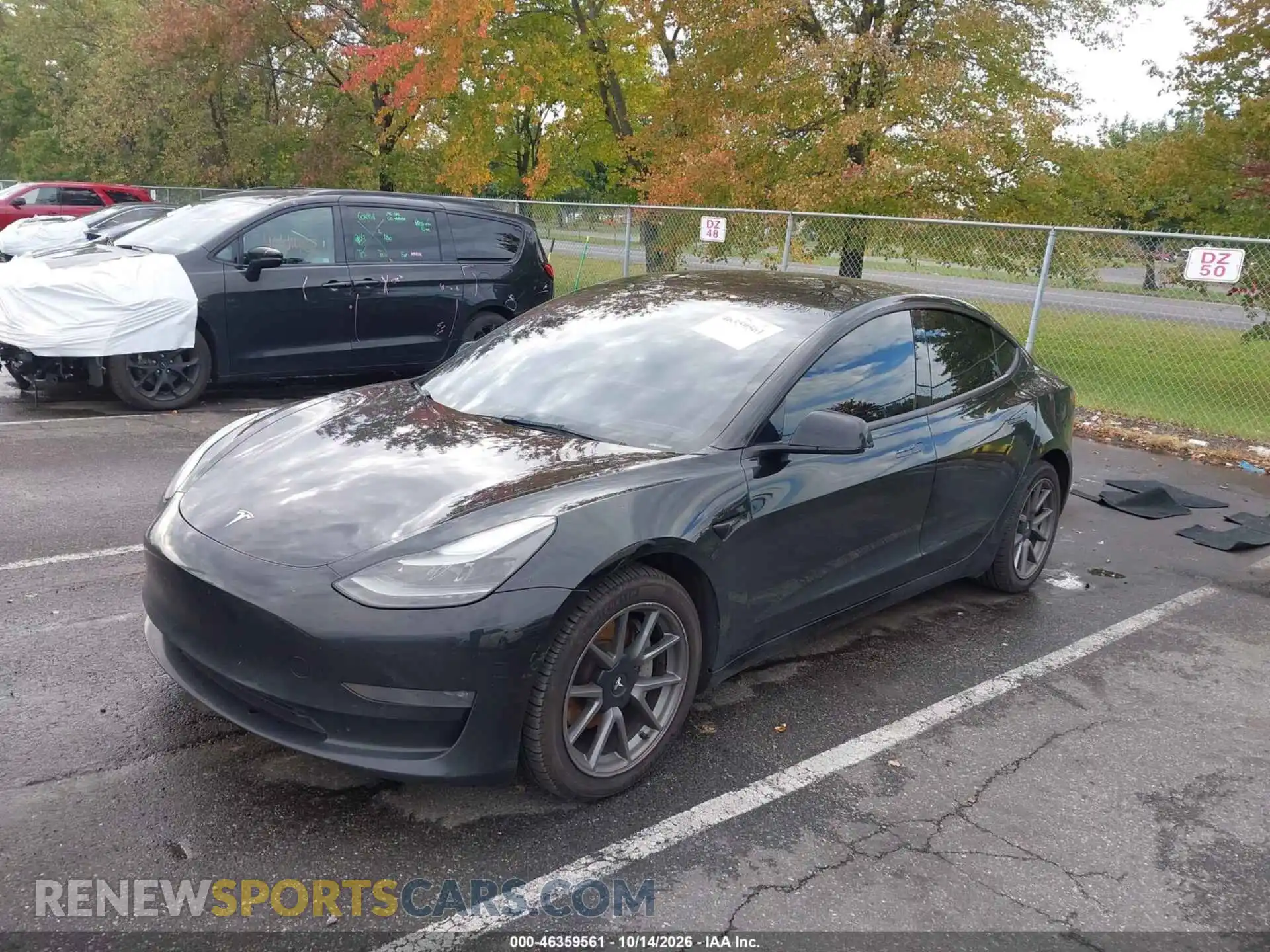 2 fotografías del automóvil dañado 5YJ3E1EB1NF360076 TESLA MODEL 3 2022