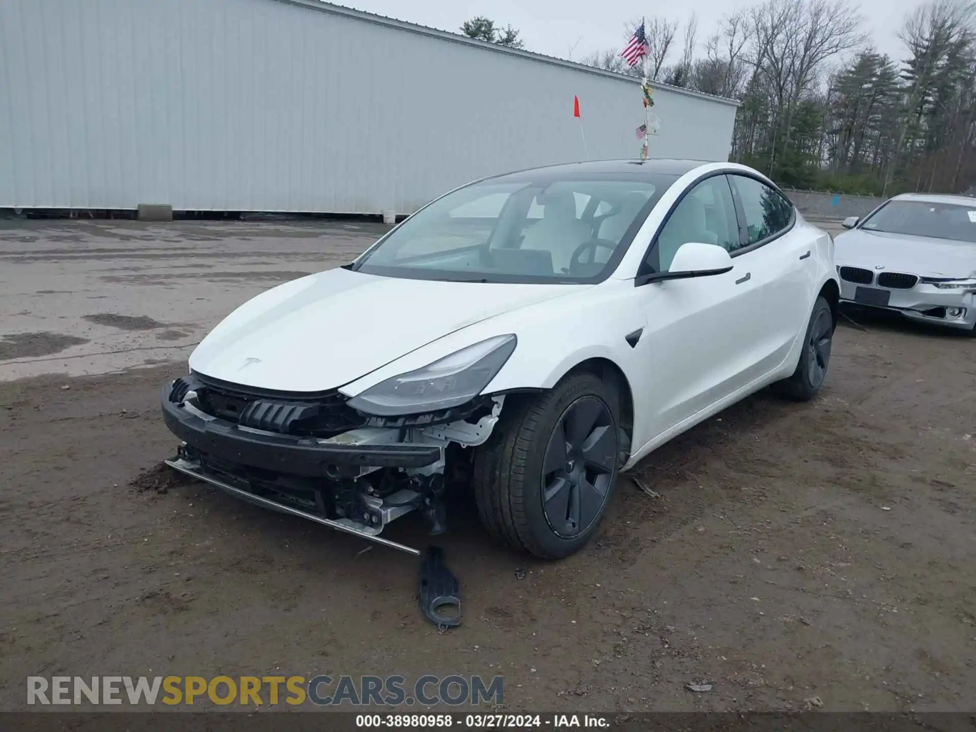 2 Photograph of a damaged car 5YJ3E1EB2NF101869 TESLA MODEL 3 2022