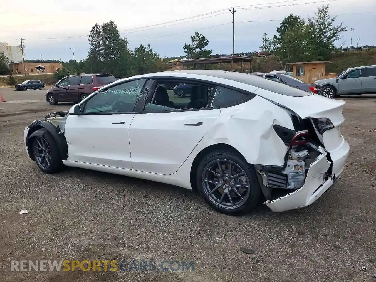 2 fotografías del automóvil dañado 5YJ3E1EB2NF112483 TESLA MODEL 3 2022