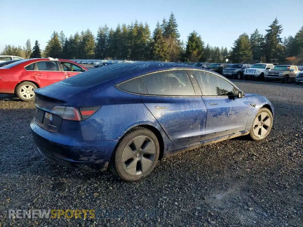 3 Photograph of a damaged car 5YJ3E1EB2NF129526 TESLA MODEL 3 2022
