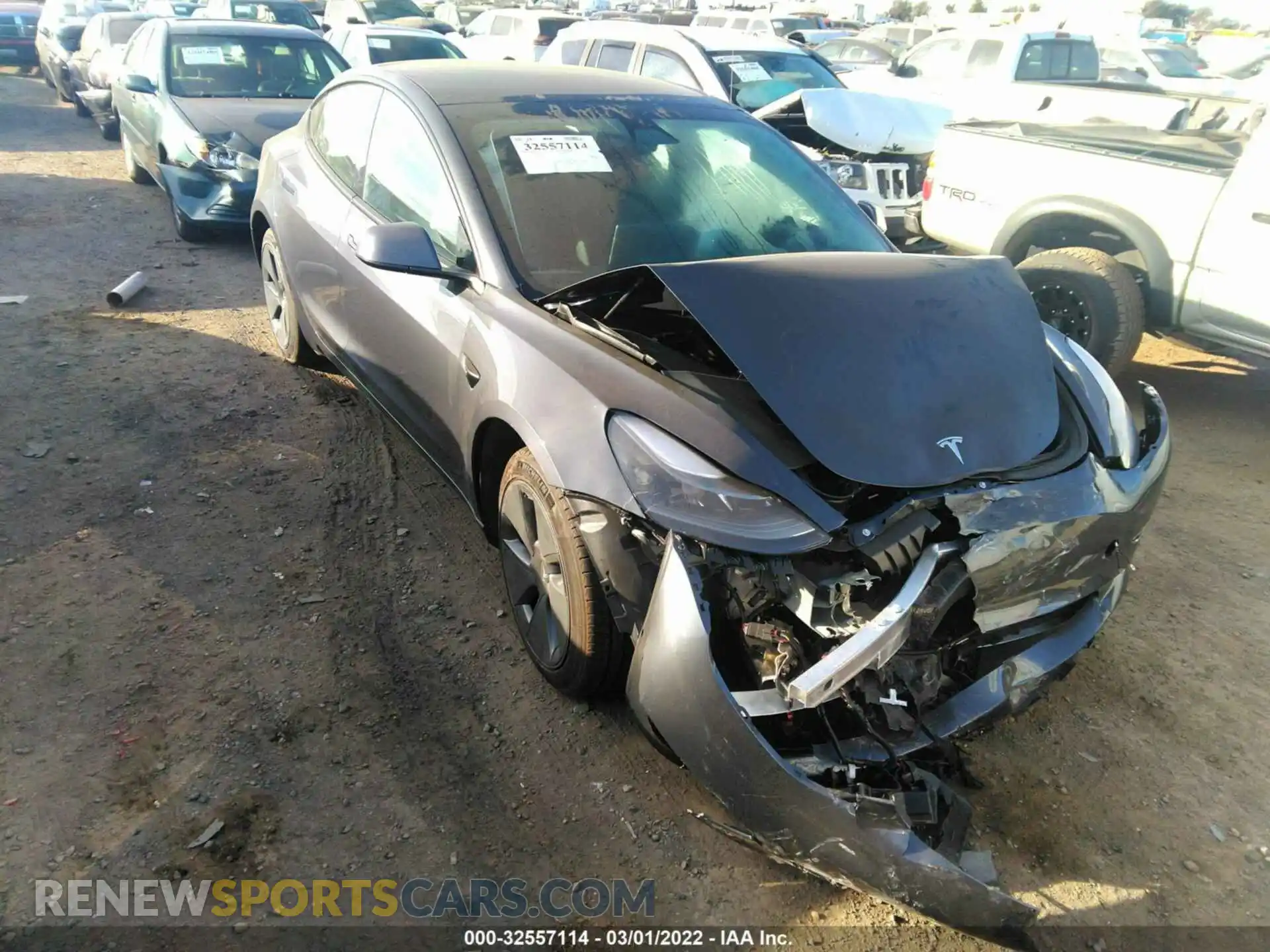 1 Photograph of a damaged car 5YJ3E1EB2NF130725 TESLA MODEL 3 2022