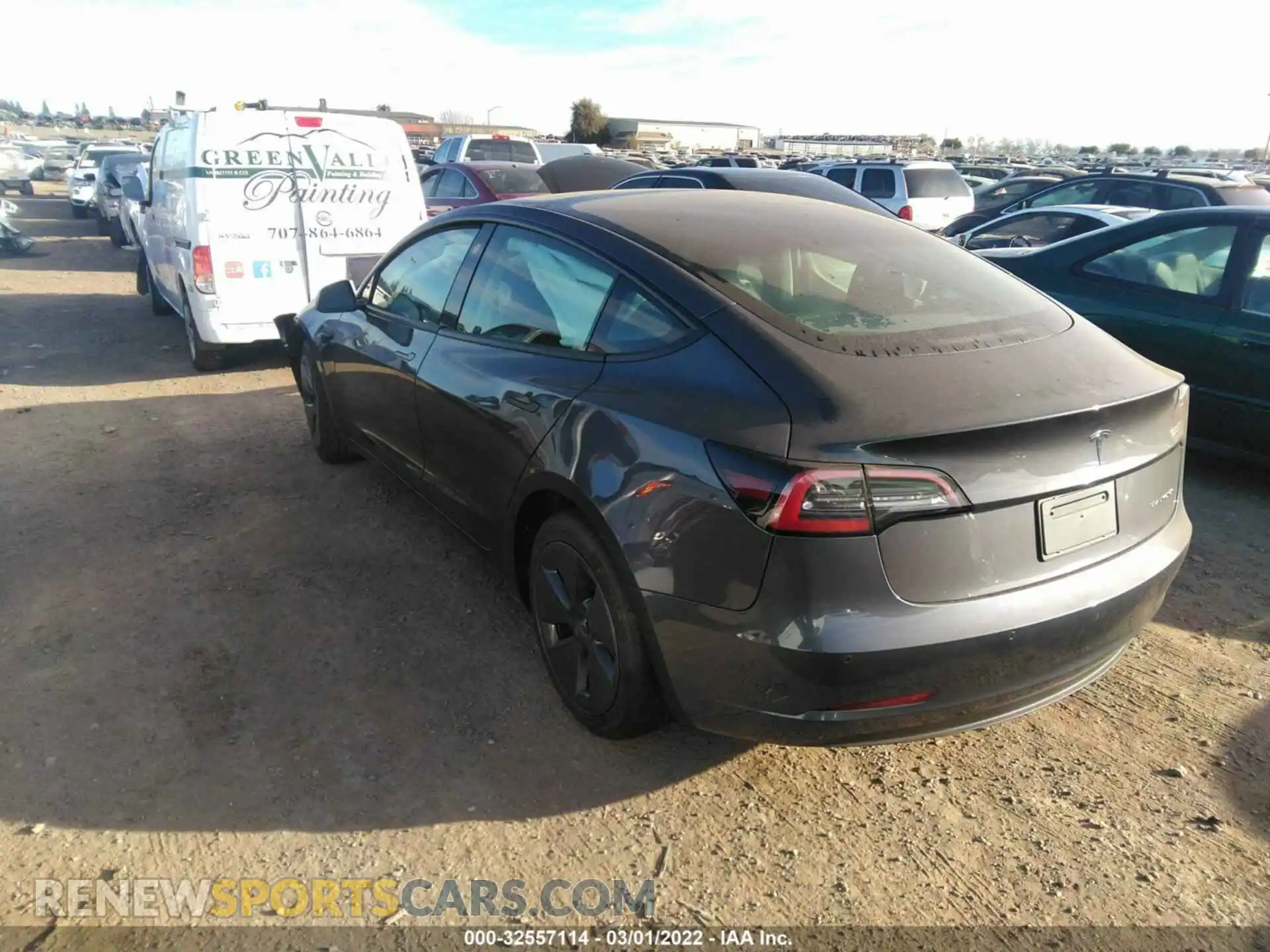 3 Photograph of a damaged car 5YJ3E1EB2NF130725 TESLA MODEL 3 2022