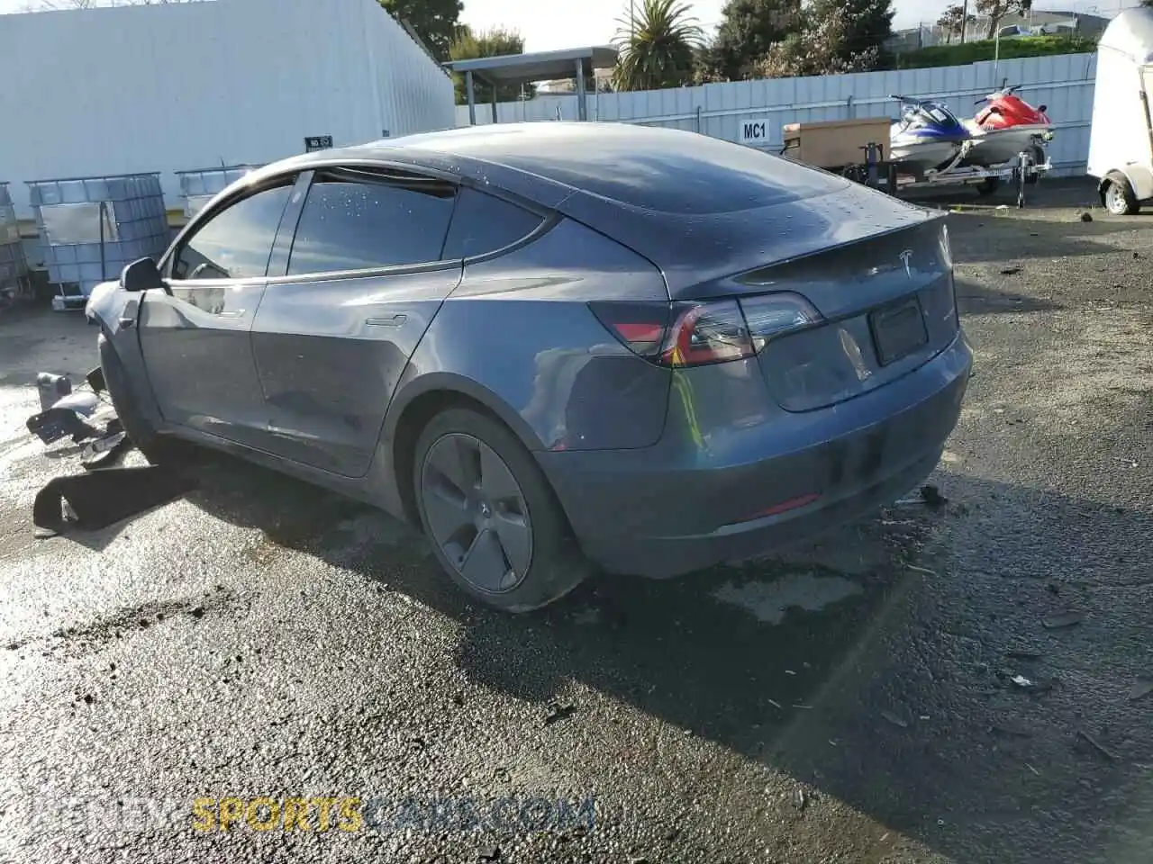 2 Photograph of a damaged car 5YJ3E1EB2NF135617 TESLA MODEL 3 2022