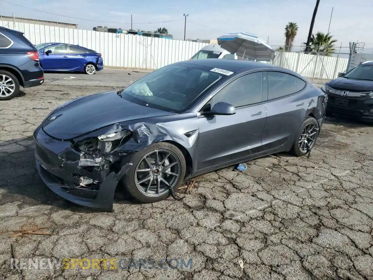 1 Photograph of a damaged car 5YJ3E1EB2NF137027 TESLA MODEL 3 2022