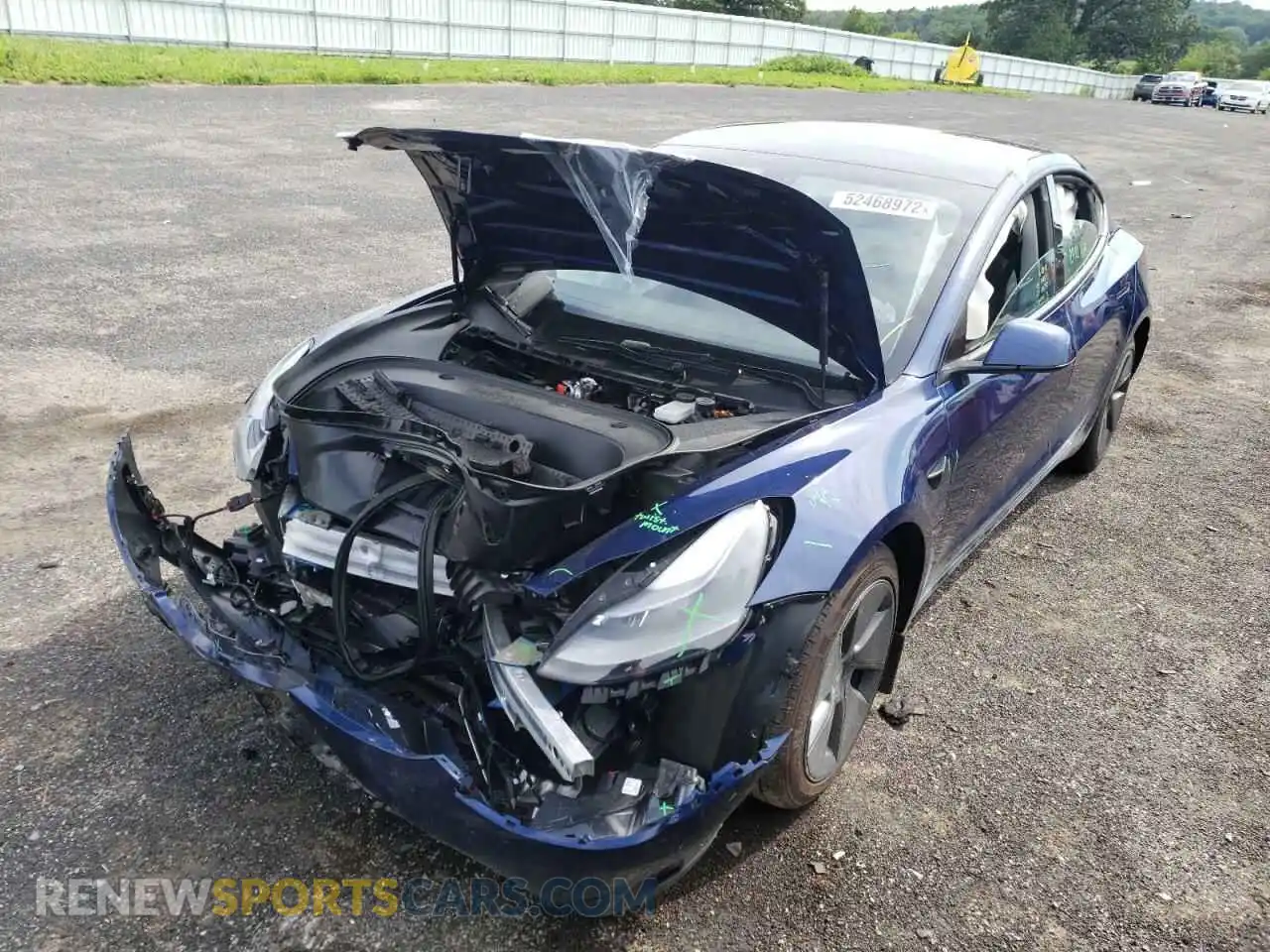 2 Photograph of a damaged car 5YJ3E1EB2NF168455 TESLA MODEL 3 2022