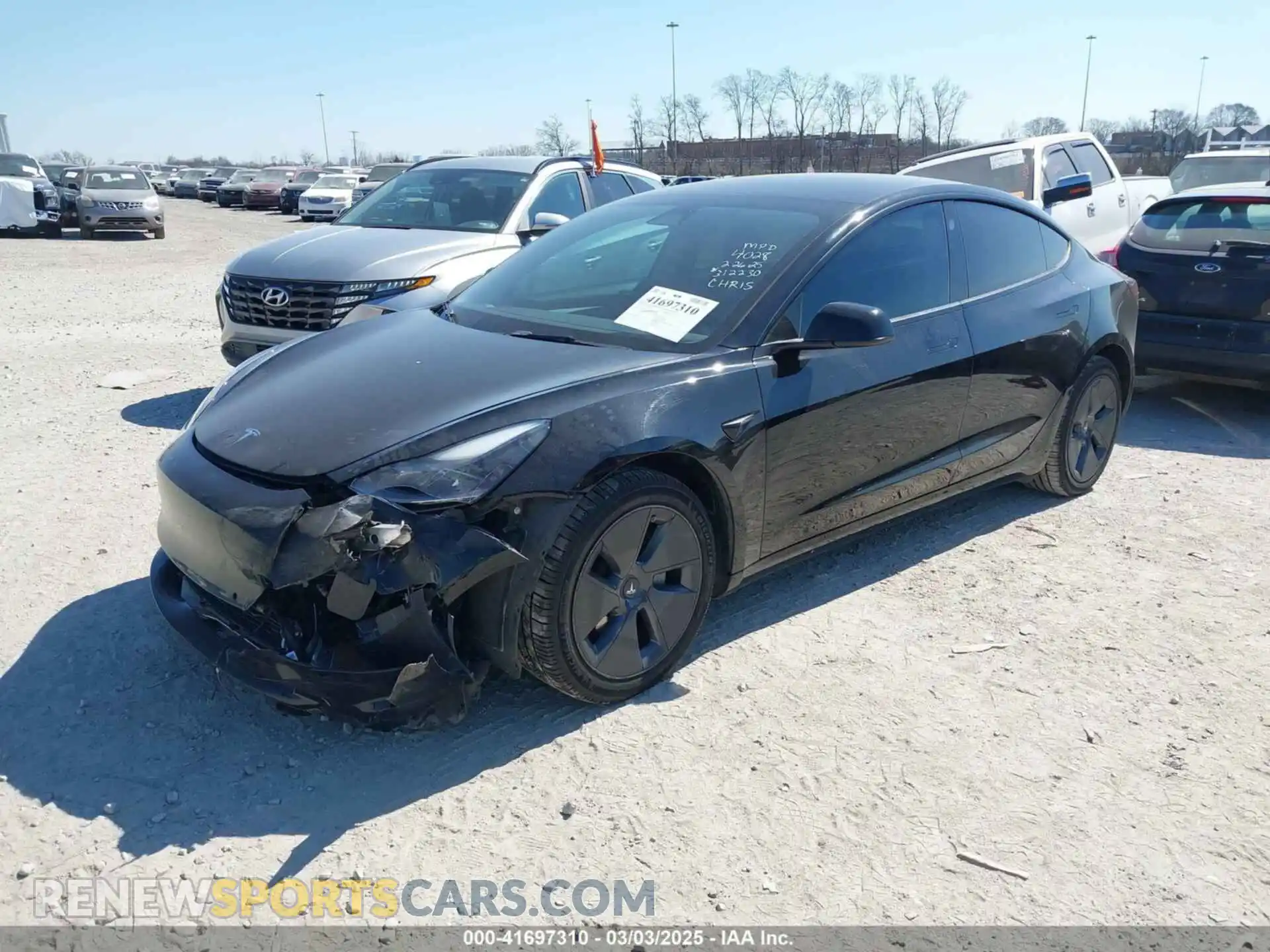 2 Photograph of a damaged car 5YJ3E1EB2NF174028 TESLA MODEL 3 2022