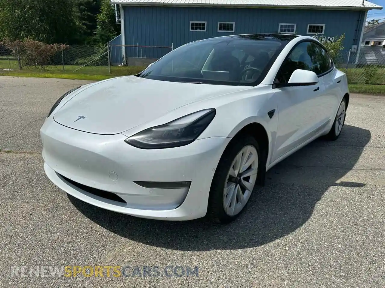 1 Photograph of a damaged car 5YJ3E1EB2NF178127 TESLA MODEL 3 2022