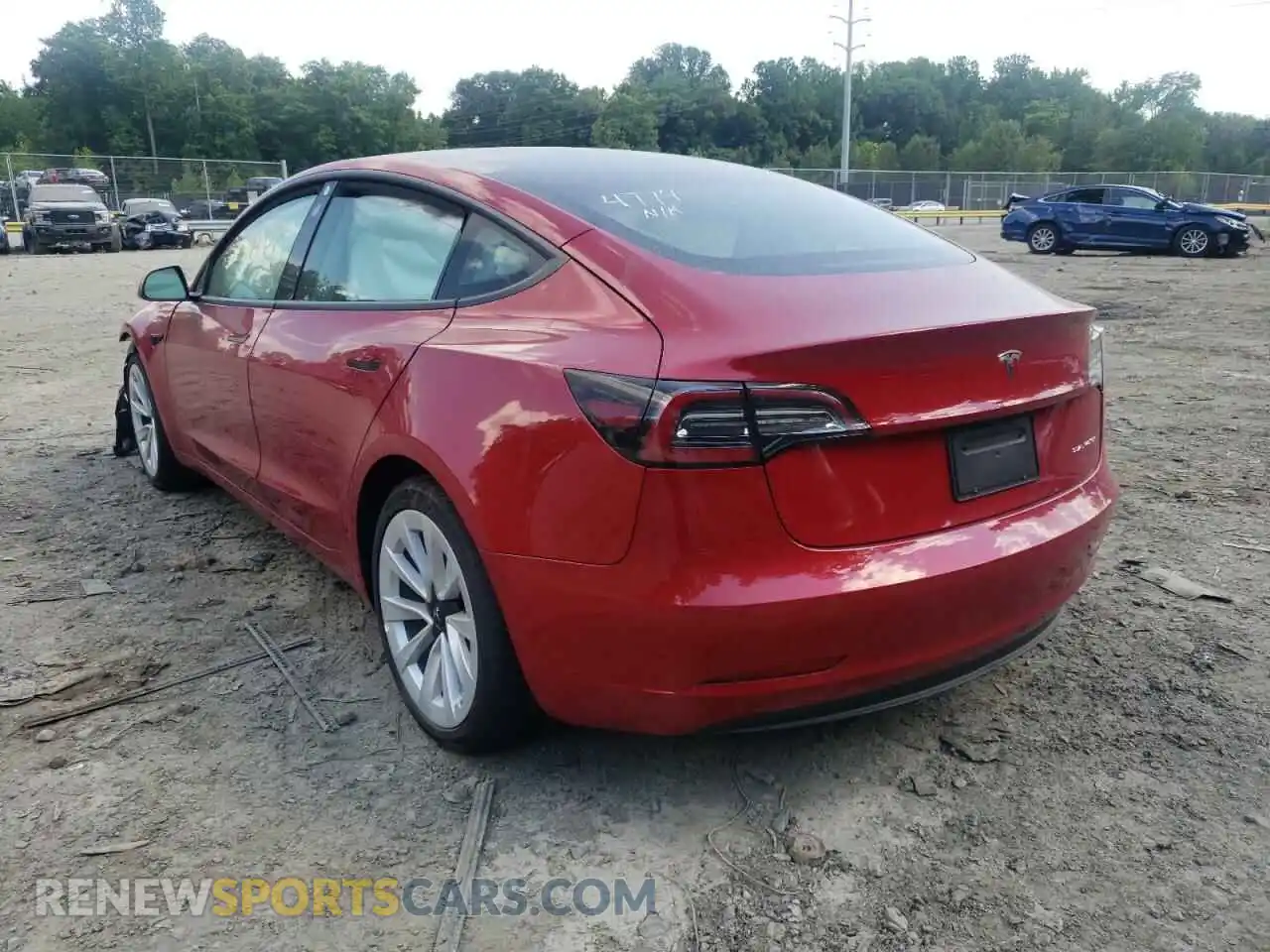 3 Photograph of a damaged car 5YJ3E1EB2NF187961 TESLA MODEL 3 2022