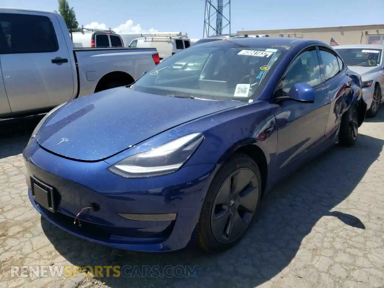 2 Фотография поврежденного автомобиля 5YJ3E1EB2NF189063 TESLA MODEL 3 2022