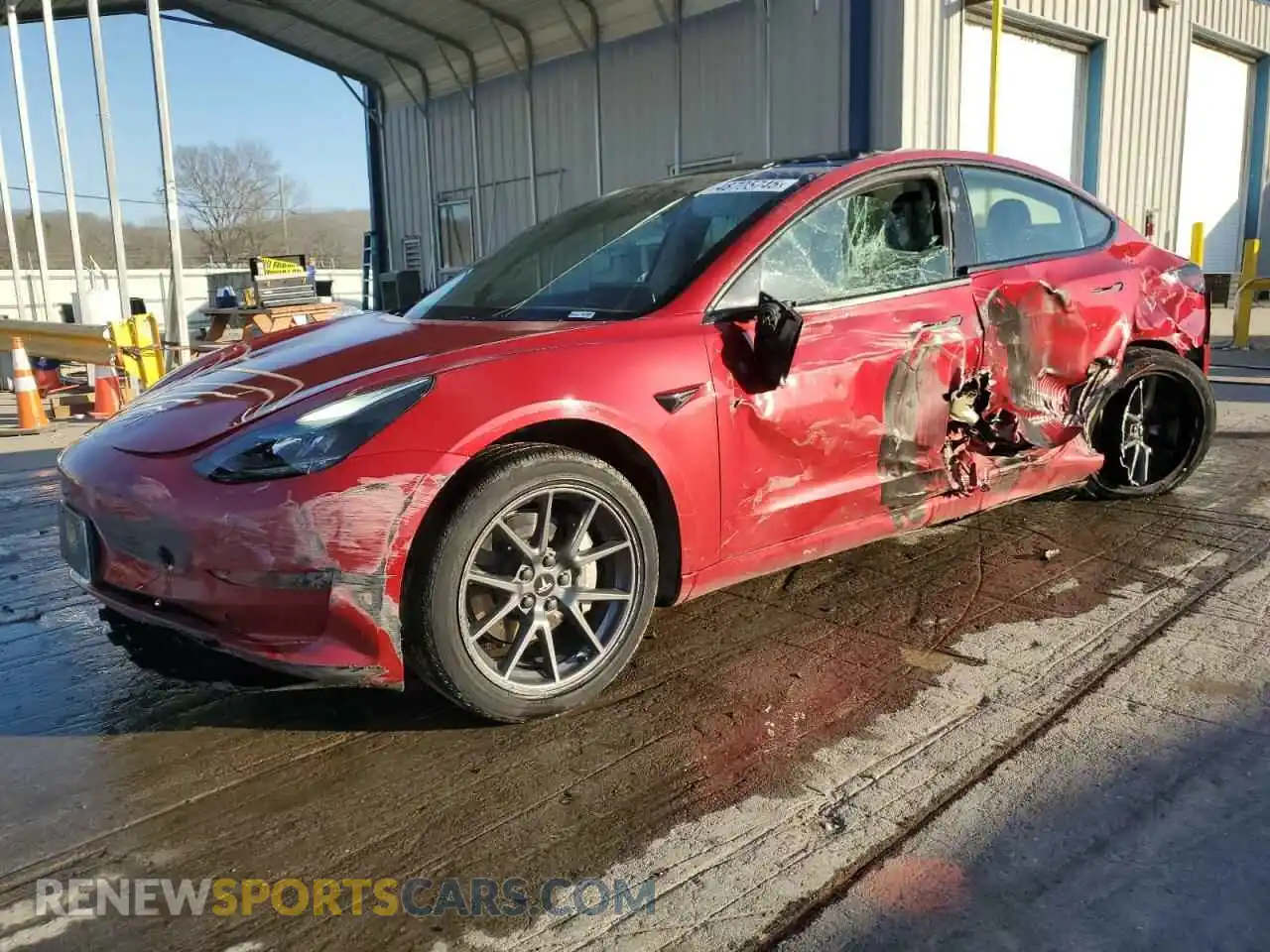 1 Photograph of a damaged car 5YJ3E1EB2NF189127 TESLA MODEL 3 2022