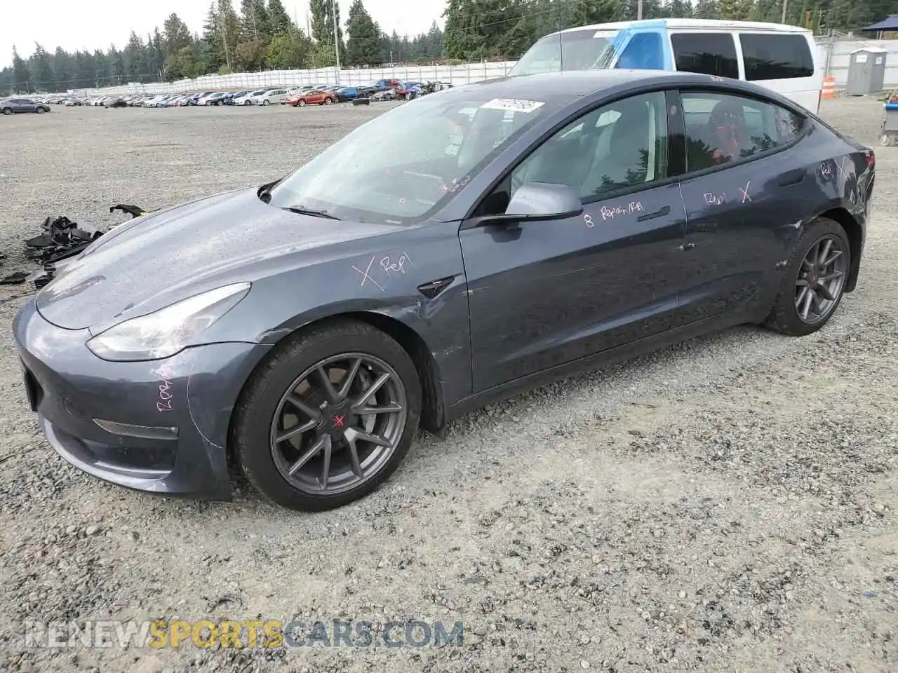 1 Photograph of a damaged car 5YJ3E1EB2NF195137 TESLA MODEL 3 2022