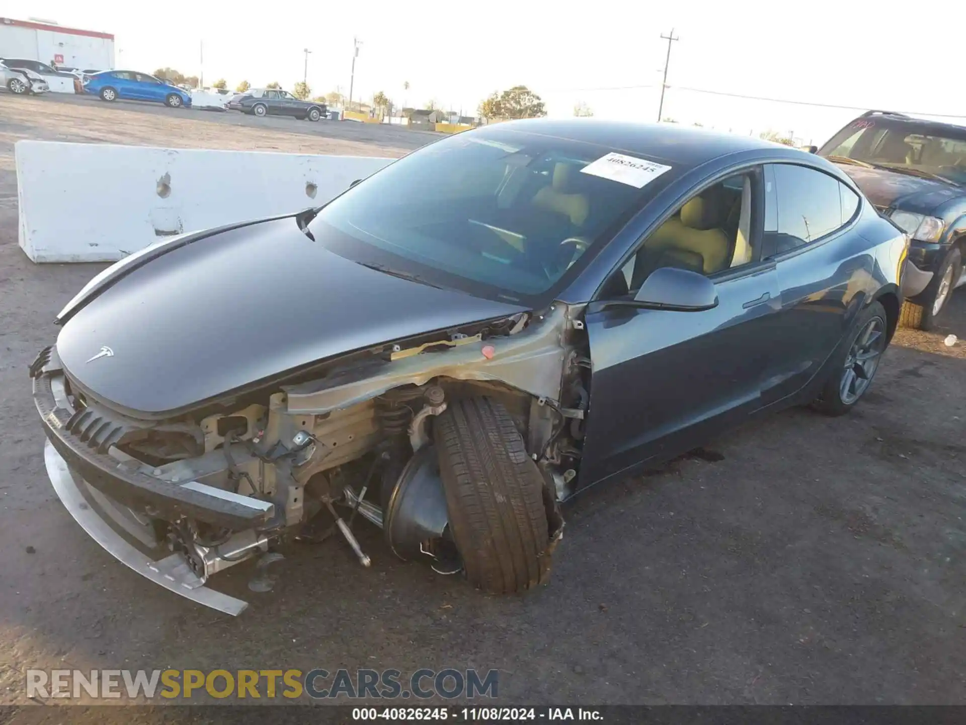 2 Photograph of a damaged car 5YJ3E1EB2NF207271 TESLA MODEL 3 2022