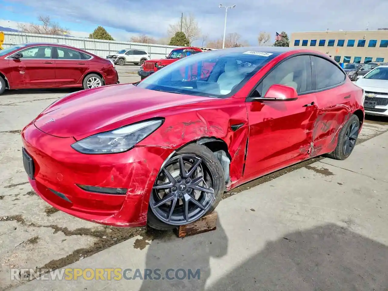 1 Photograph of a damaged car 5YJ3E1EB2NF268345 TESLA MODEL 3 2022