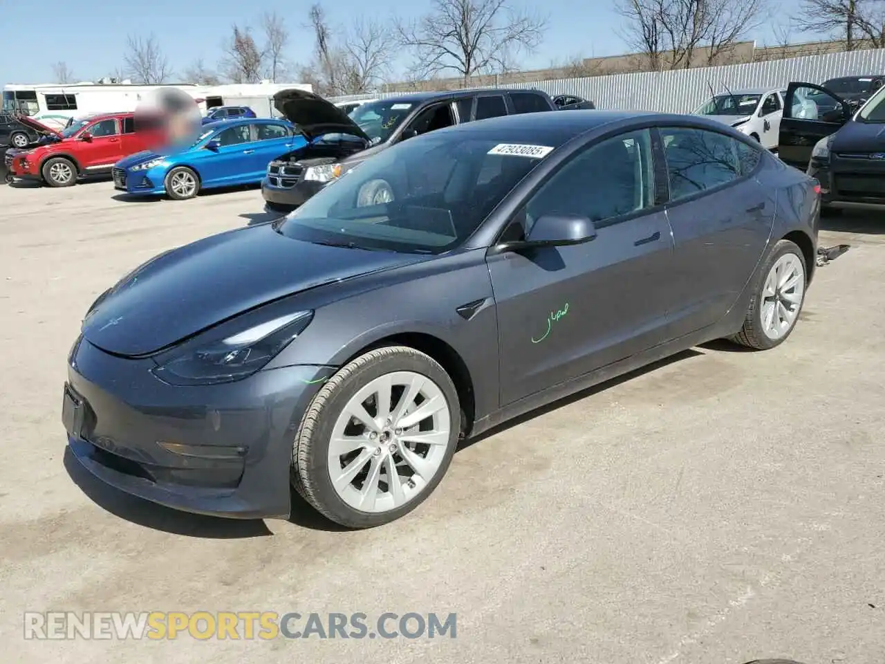 1 Photograph of a damaged car 5YJ3E1EB2NF350463 TESLA MODEL 3 2022