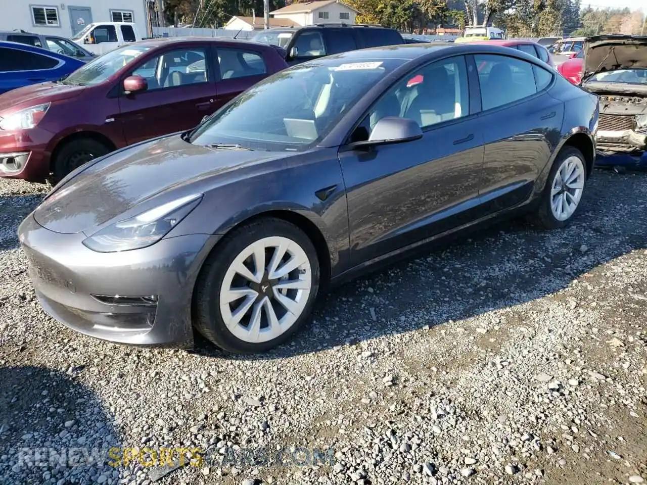 1 Photograph of a damaged car 5YJ3E1EB2NF361267 TESLA MODEL 3 2022
