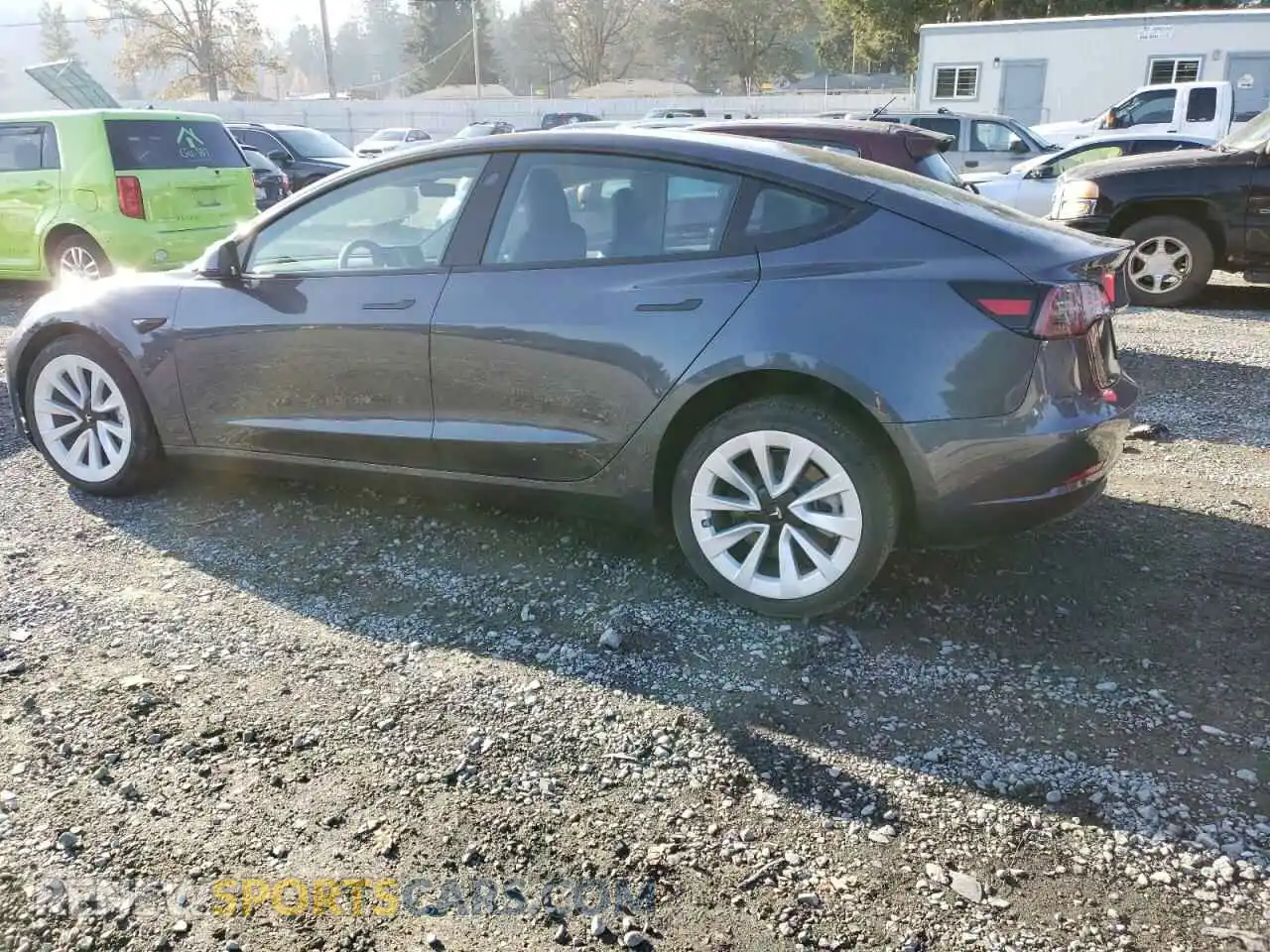 2 Photograph of a damaged car 5YJ3E1EB2NF361267 TESLA MODEL 3 2022