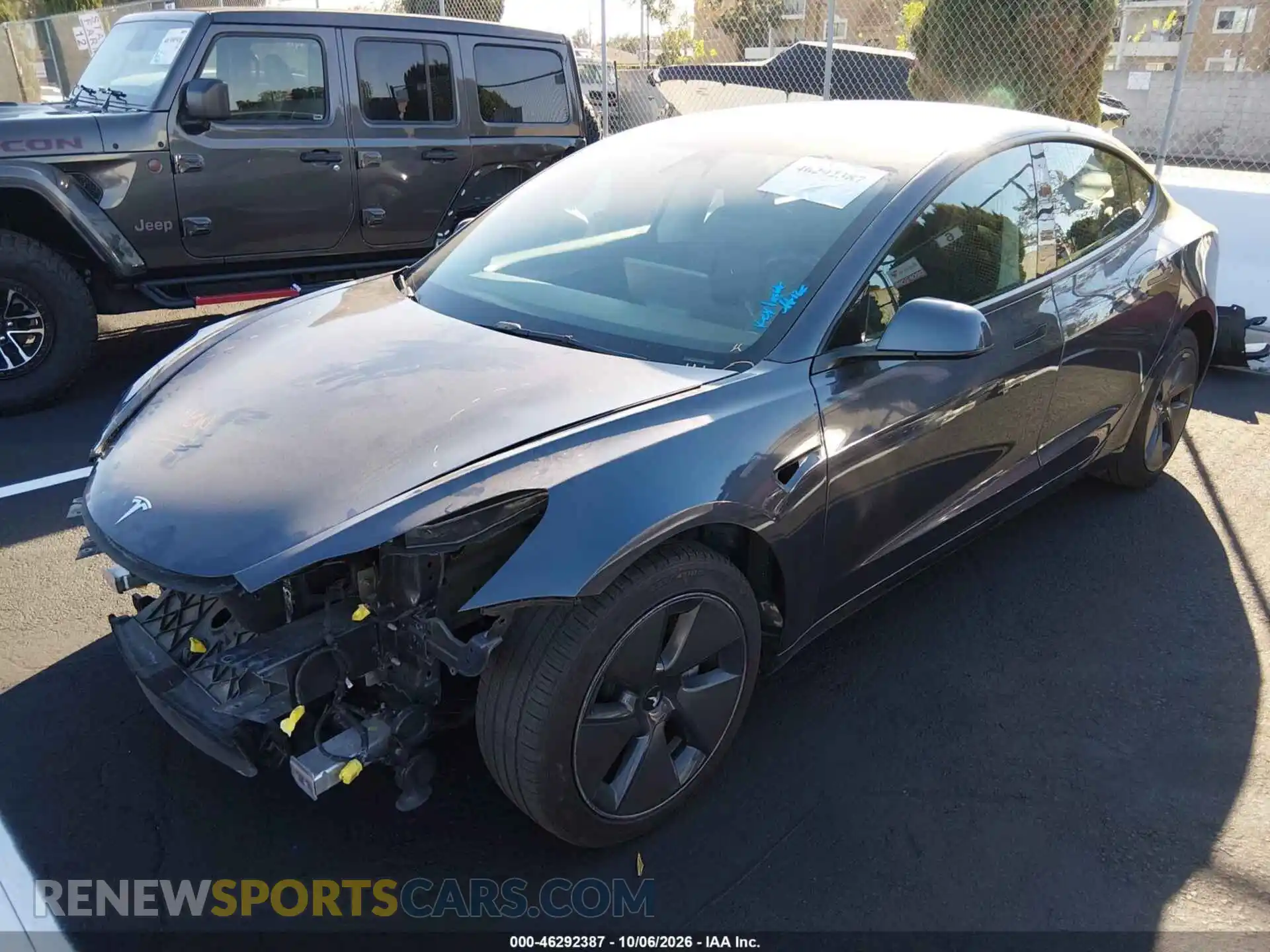 2 Photograph of a damaged car 5YJ3E1EB3NF135920 TESLA MODEL 3 2022