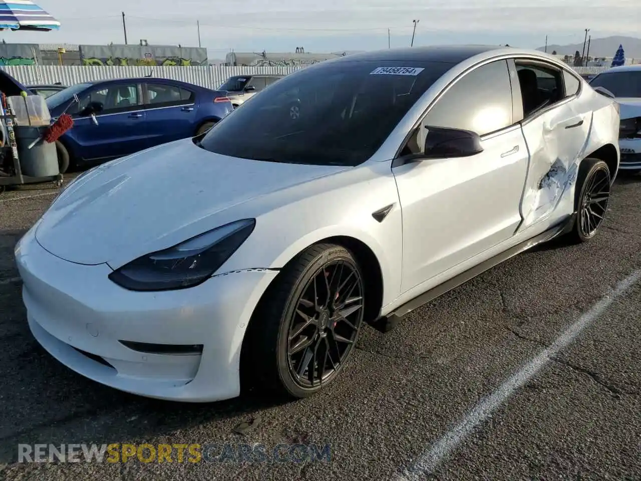 1 Photograph of a damaged car 5YJ3E1EB3NF136114 TESLA MODEL 3 2022