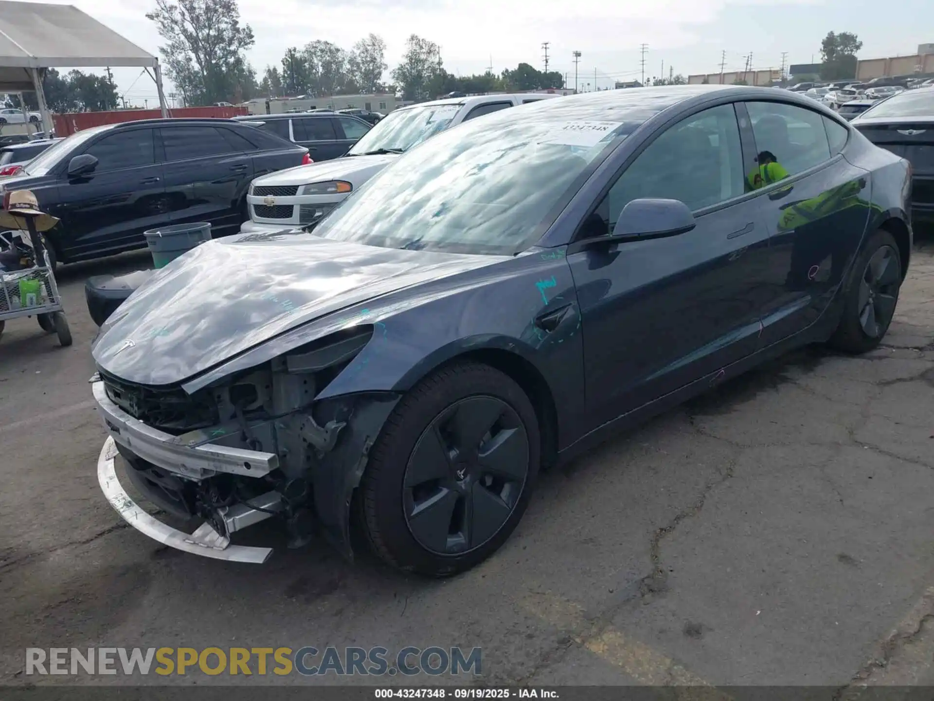 2 Photograph of a damaged car 5YJ3E1EB3NF175379 TESLA MODEL 3 2022