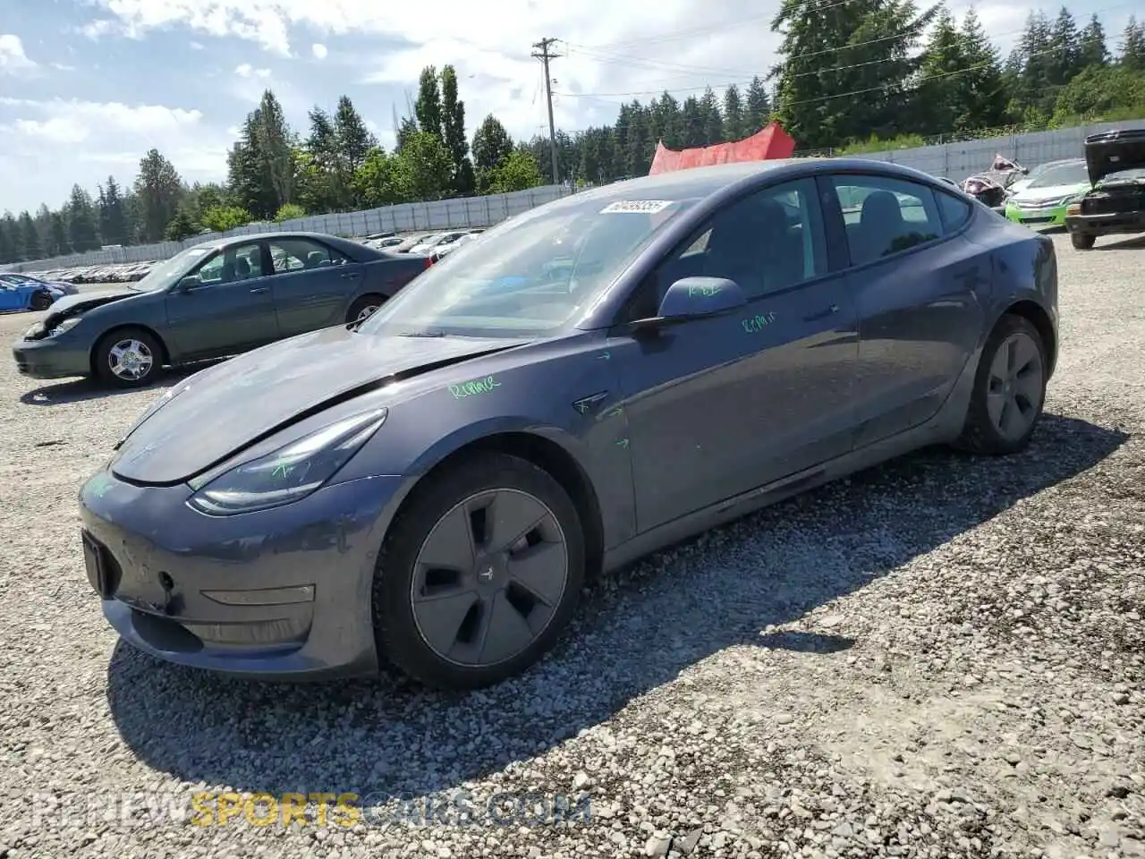 1 Photograph of a damaged car 5YJ3E1EB3NF175382 TESLA MODEL 3 2022