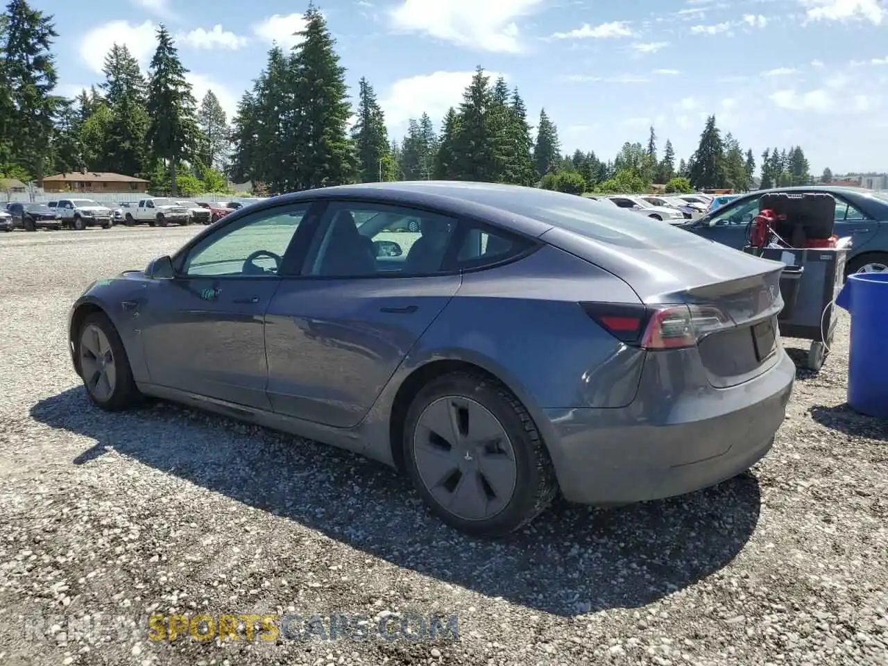 2 Photograph of a damaged car 5YJ3E1EB3NF175382 TESLA MODEL 3 2022