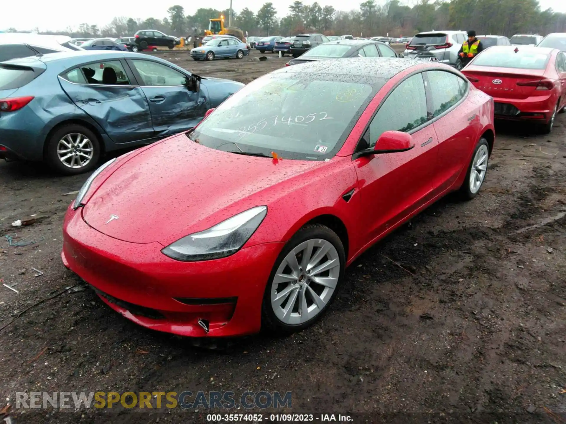2 Photograph of a damaged car 5YJ3E1EB3NF186530 TESLA MODEL 3 2022