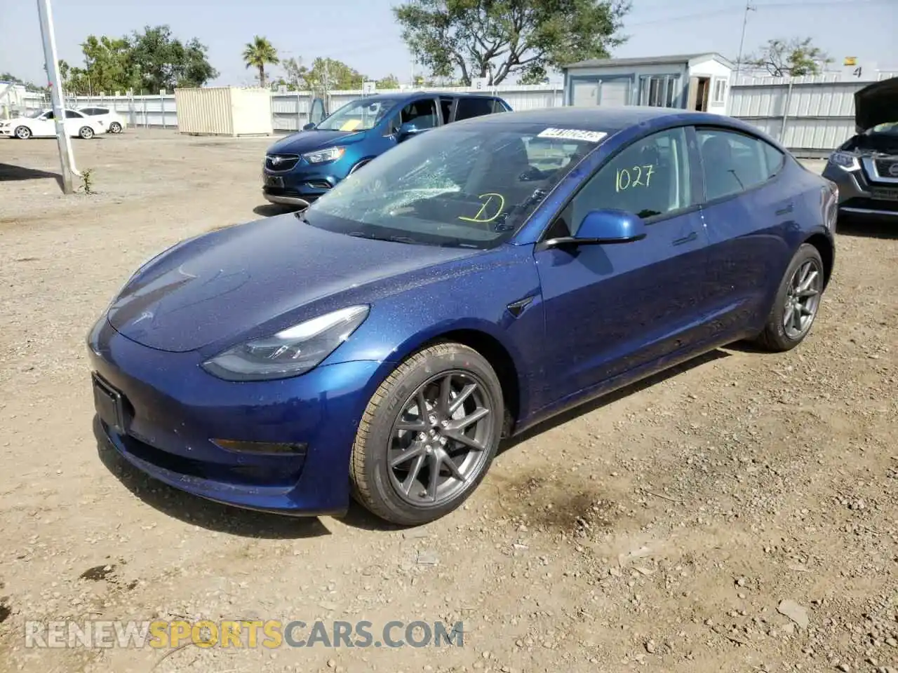 2 Photograph of a damaged car 5YJ3E1EB3NF189069 TESLA MODEL 3 2022