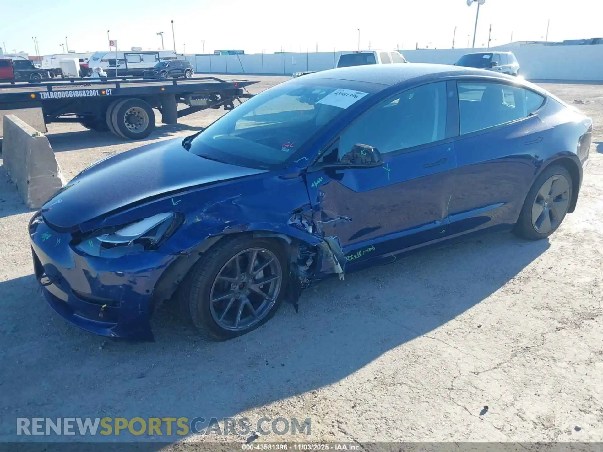 2 Photograph of a damaged car 5YJ3E1EB3NF196491 TESLA MODEL 3 2022