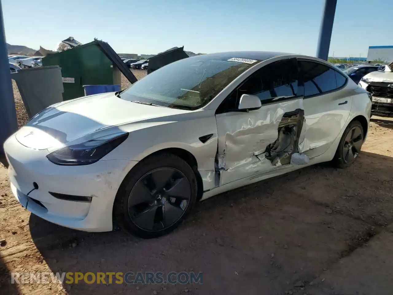 1 Photograph of a damaged car 5YJ3E1EB3NF212740 TESLA MODEL 3 2022