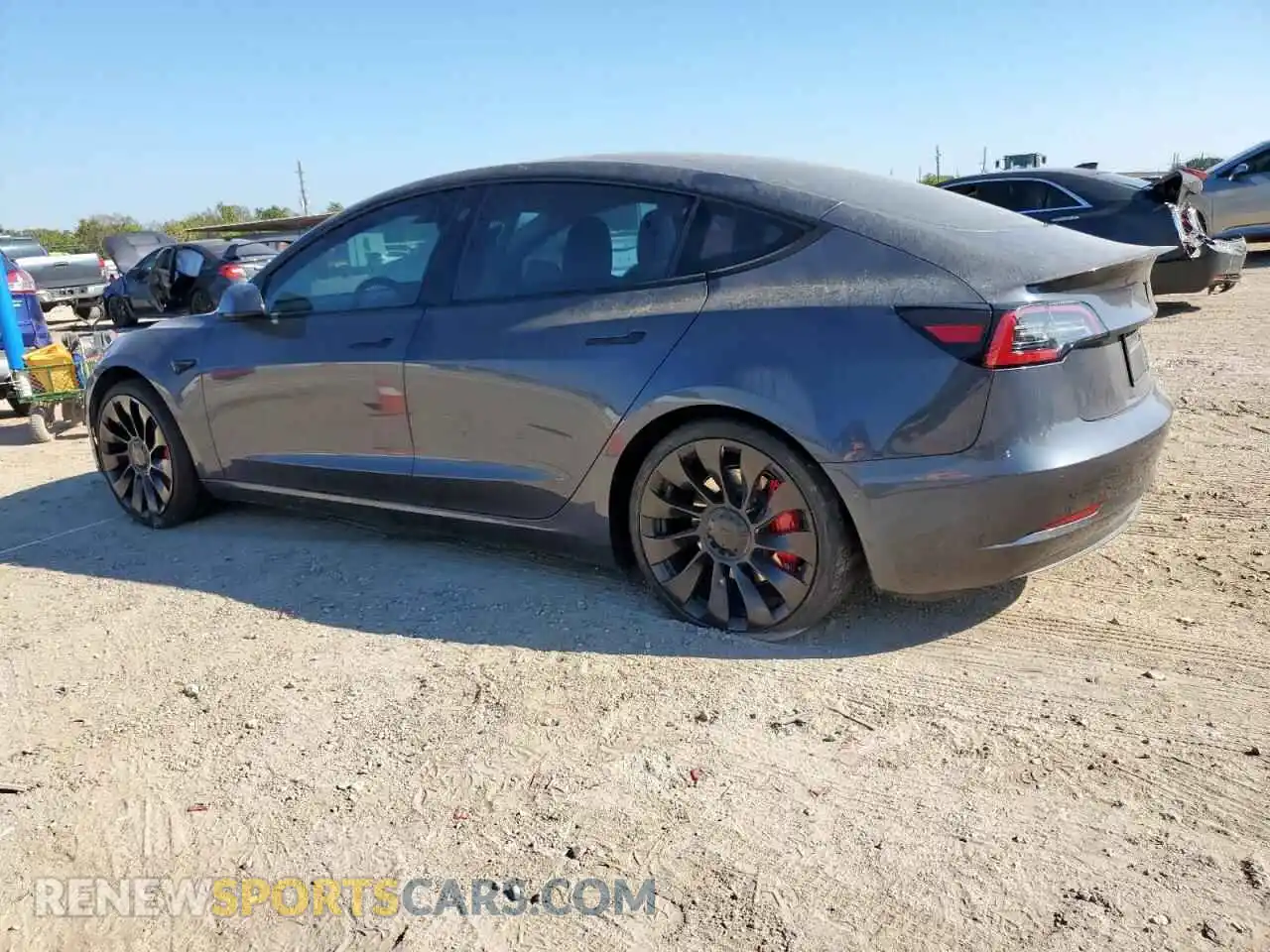 2 fotografías del automóvil dañado 5YJ3E1EB3NF249545 TESLA MODEL 3 2022