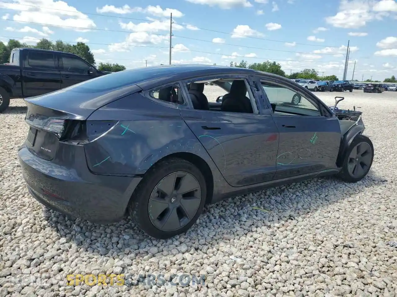 3 fotografías del automóvil dañado 5YJ3E1EB3NF260450 TESLA MODEL 3 2022