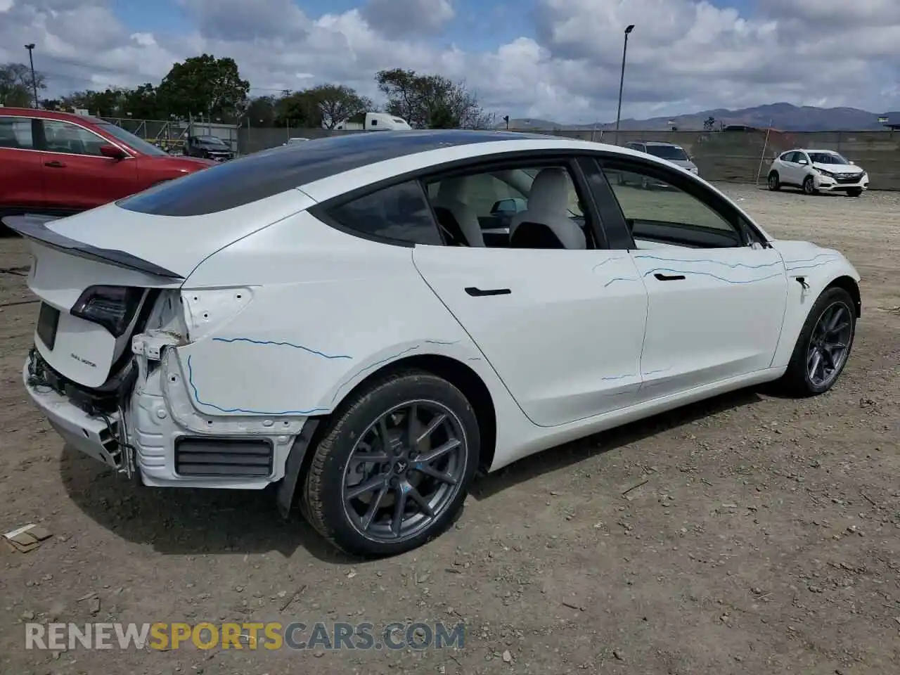 3 Photograph of a damaged car 5YJ3E1EB3NF278155 TESLA MODEL 3 2022