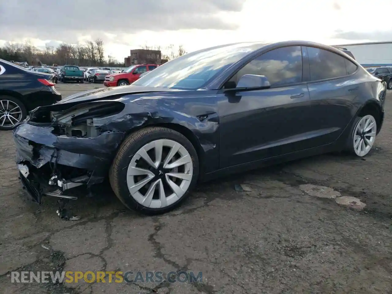 1 Photograph of a damaged car 5YJ3E1EB3NF288944 TESLA MODEL 3 2022