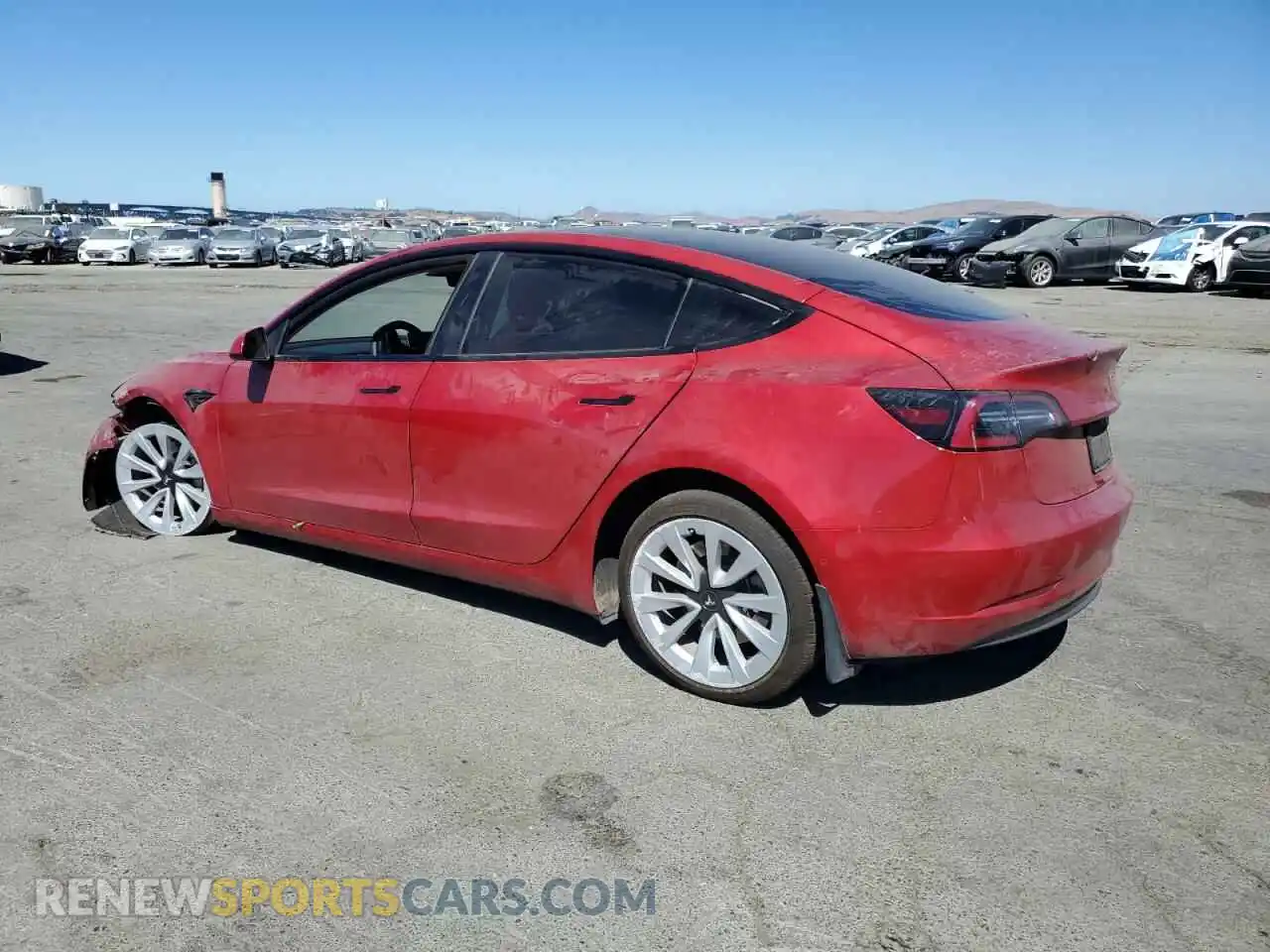 2 fotografías del automóvil dañado 5YJ3E1EB3NF295697 TESLA MODEL 3 2022
