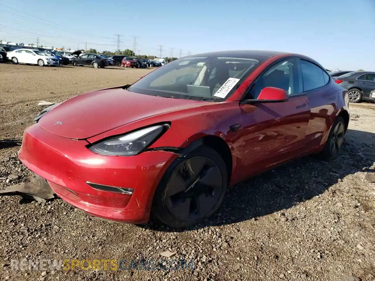 1 Photograph of a damaged car 5YJ3E1EB3NF314250 TESLA MODEL 3 2022