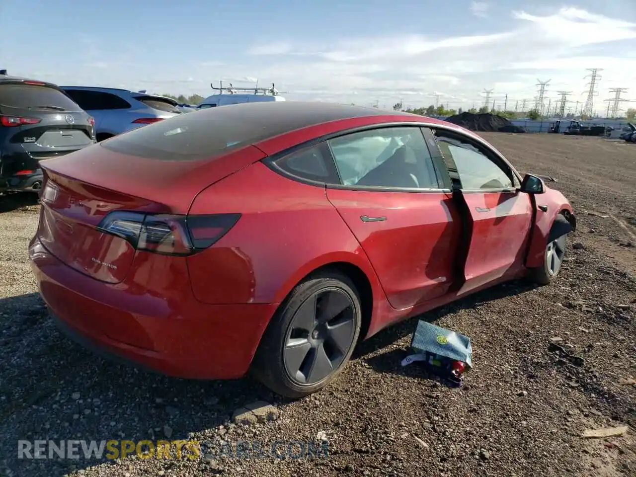 3 Photograph of a damaged car 5YJ3E1EB3NF314250 TESLA MODEL 3 2022