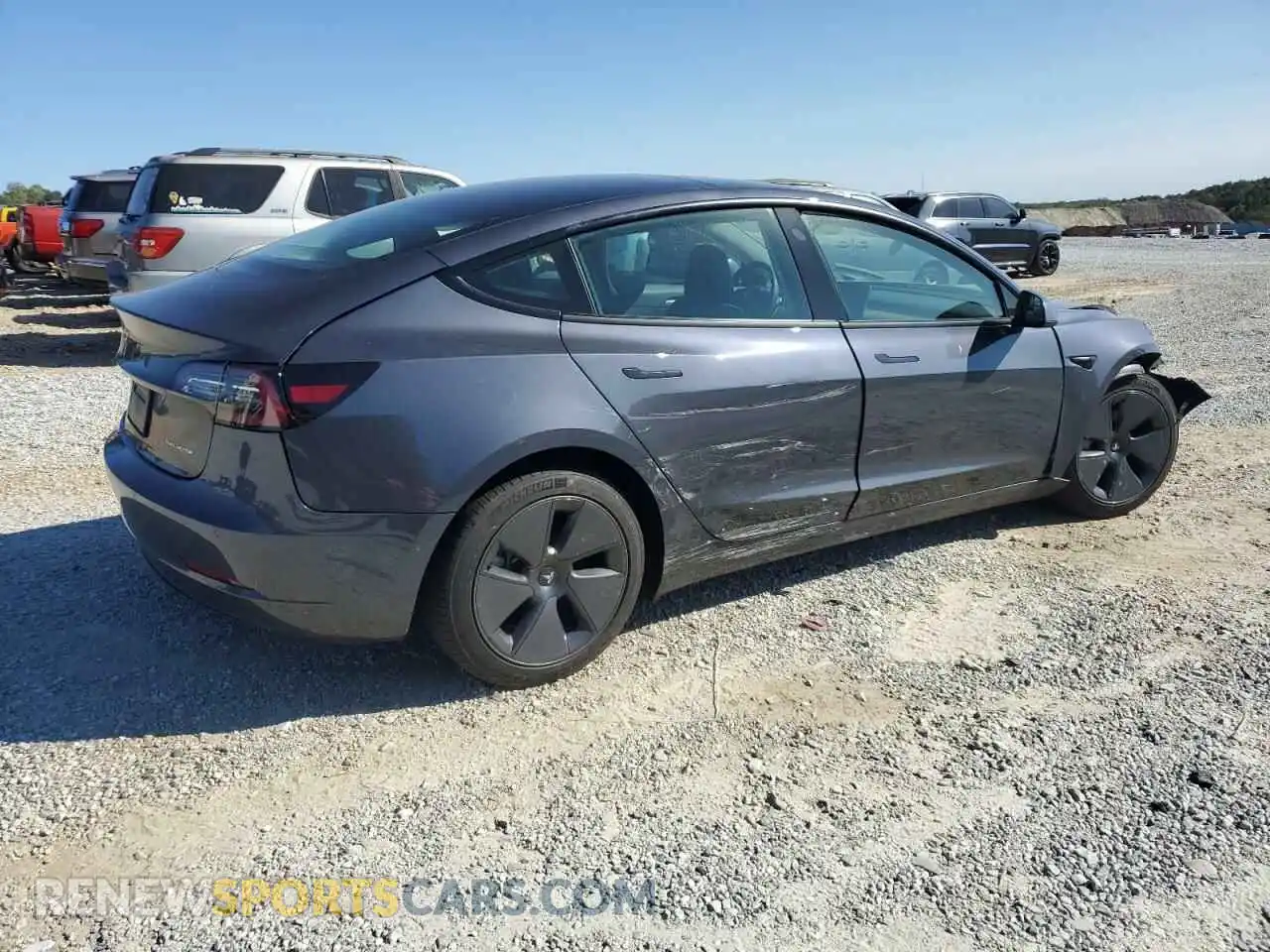 3 fotografías del automóvil dañado 5YJ3E1EB3NF345885 TESLA MODEL 3 2022