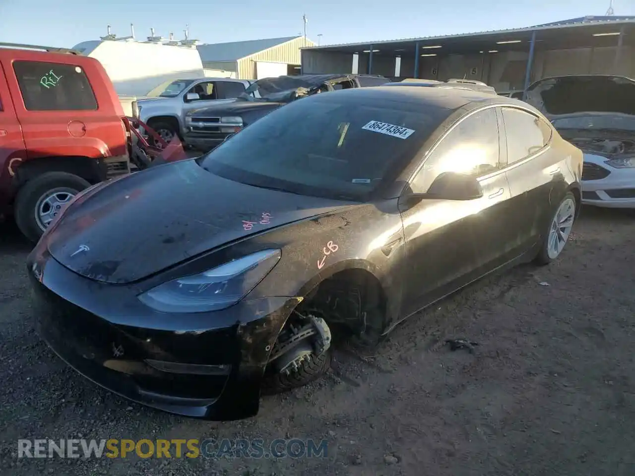 1 Photograph of a damaged car 5YJ3E1EB3NF359513 TESLA MODEL 3 2022